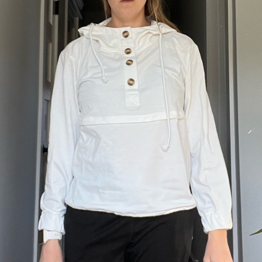 White Button Hoodie
